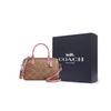 COACH RowanSATCHEL Signature Coated Canvas Crossbody Handbag Medium Women's Pink Brown CCD76-SVYGG