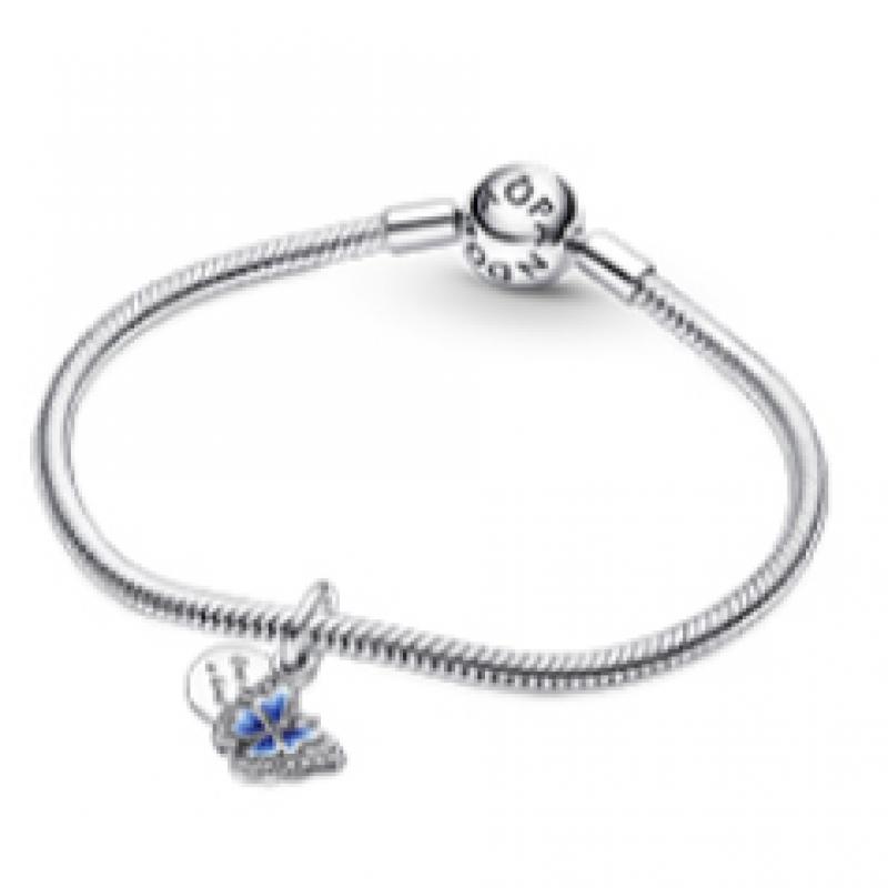 Pandora Blue Butterfly   Quart Double Dangle Charm 790757c01