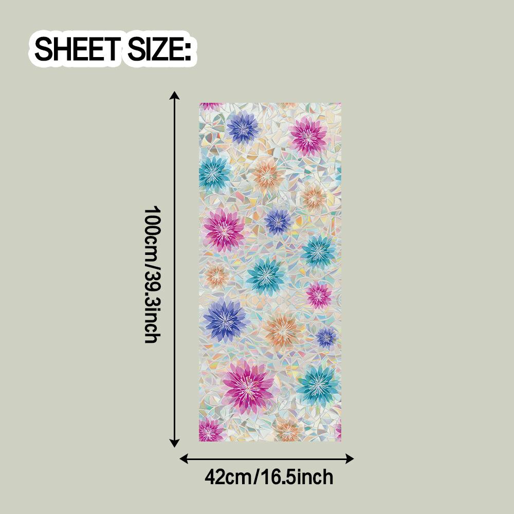 

Вырезанные лазером Радужные Цветочные Домашний Декор Декоративные Статические Наклейки для Стеклянных Дверей и Окон 42*100cm
