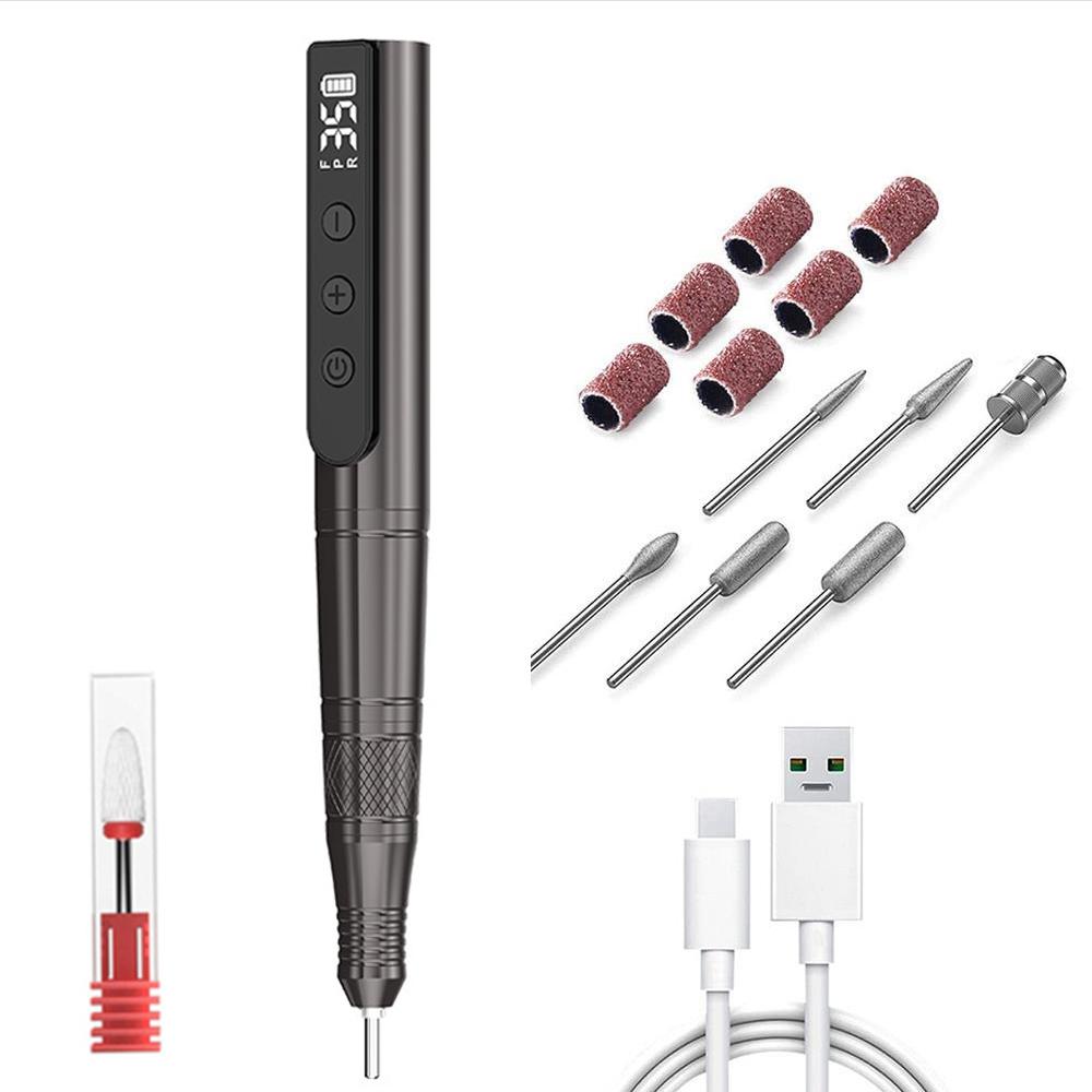 Беспроводная профессиональная дрель для ногтей 35 000 об/мин аккумуляторная электрическая — фото 9