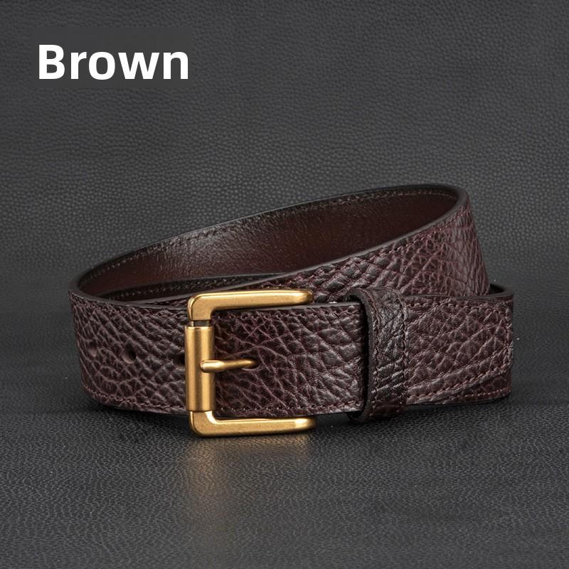

Top grain leather belt - men s business casual pin buckle versatile pants belt 115cm
