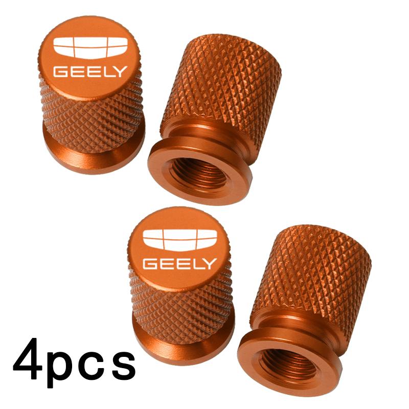 4pcs Car Wheel F100 Tire Valve Caps Tyre Stem Covers Airdust Waterproof For Geely Atlas Coolray Emgrand EC7 EC8 X7 EX7 CK2 CK3 GL GS