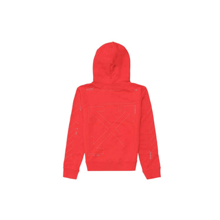 OFF WHITE Diag Unfinished Hoodie OMBB034E19E300032091
