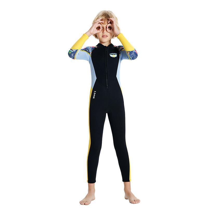 New Children's Warm Diving Suit 2.5MM One-piece Long Sleeved Thick Diving Suit Swimming Surfing Suit