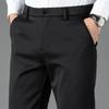 FAPAI Herren Wollmischung Fleecegefütterte Gerade Business Casual Hose