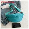Streetwear Oxford Cloth Candy Color Waist Bag With Zipper Pockets For Daily Use