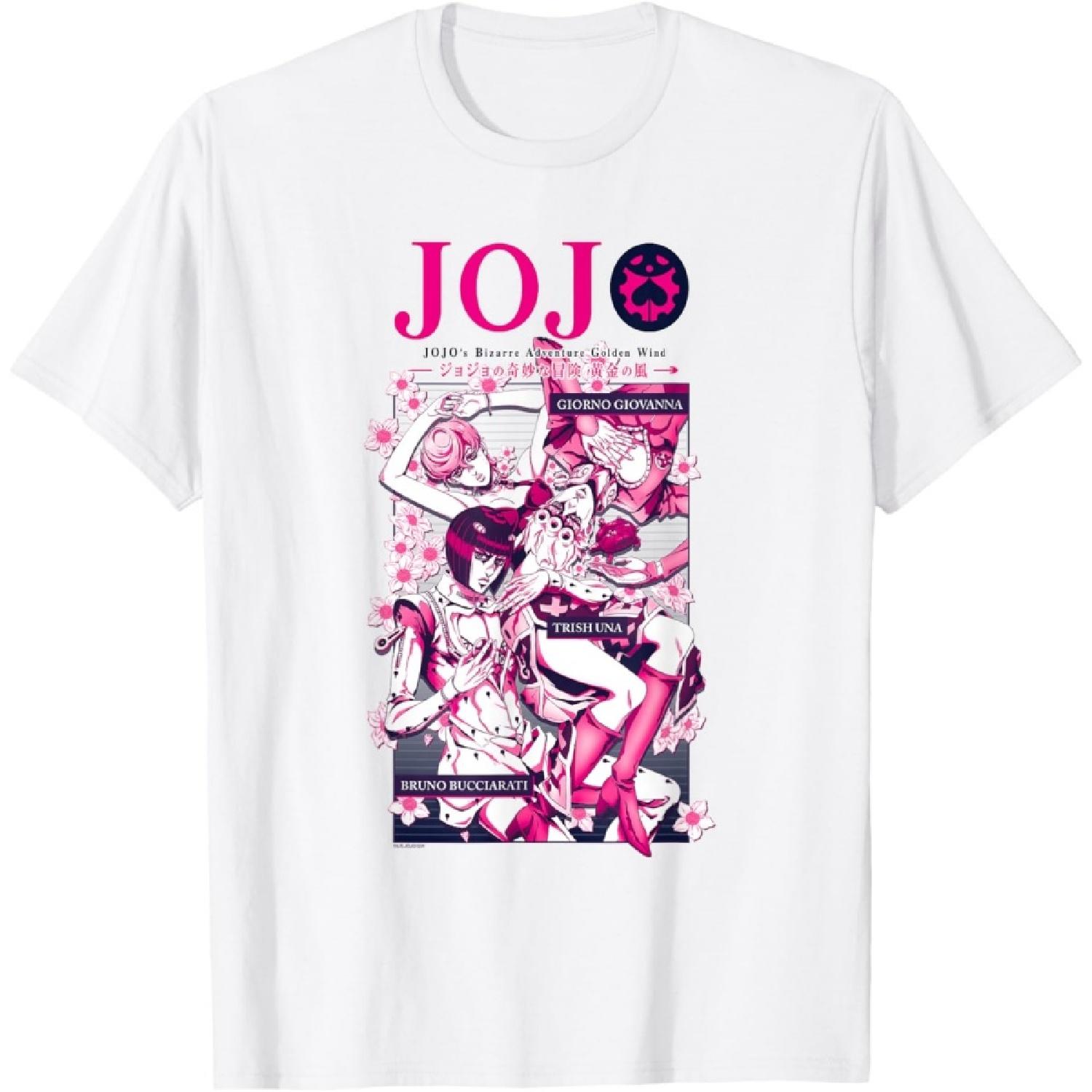 Аниме Футболка JoJo s Bizarre Adventure Золотой Ветер Цветы XXXXXL белый