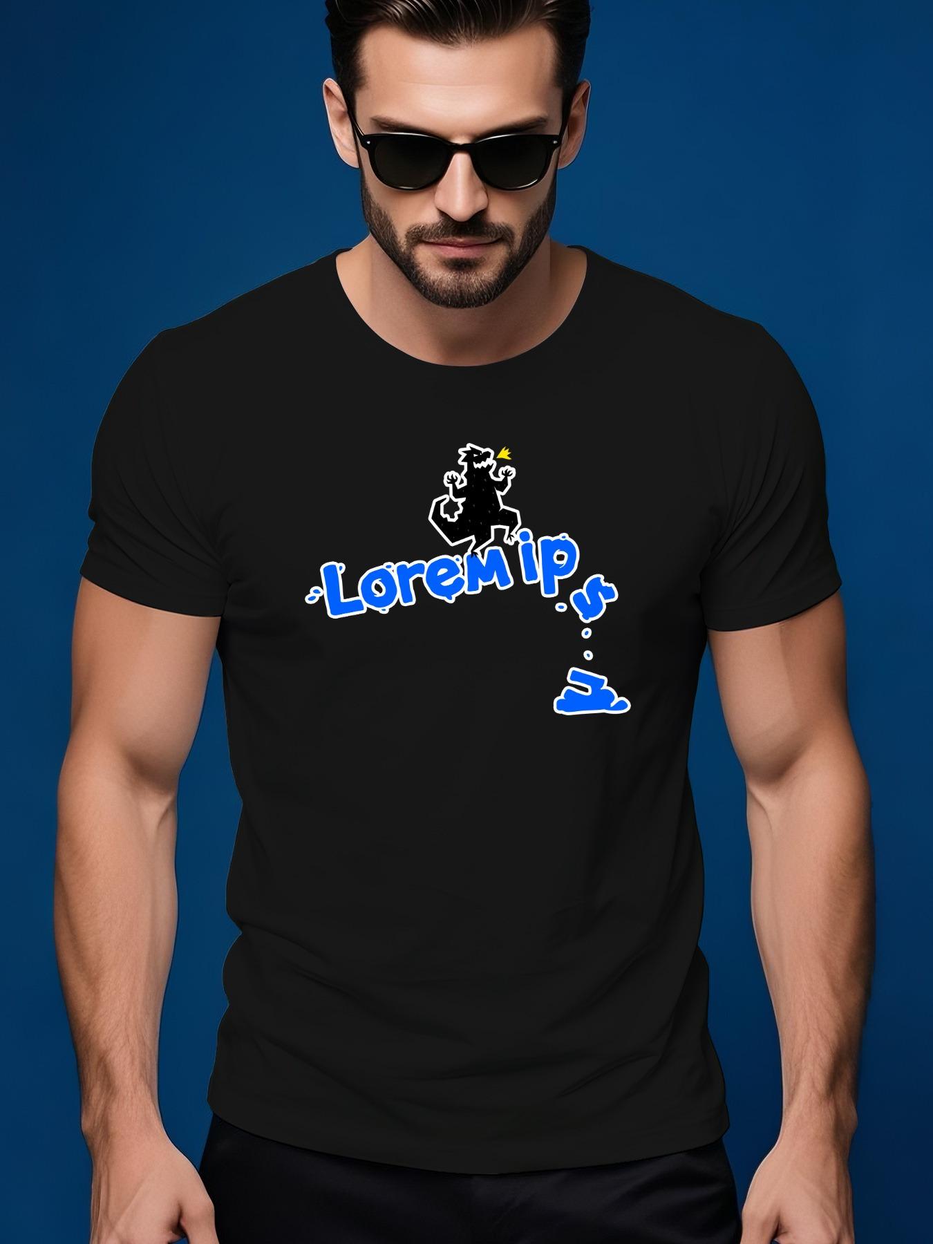 Fire-Breathing Trendy Streetwear Summer Casual Crew Neck ... L