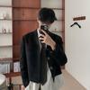 College Style Short Coat Men's Spring Loose Top Korean Style Suit Collar Jacket