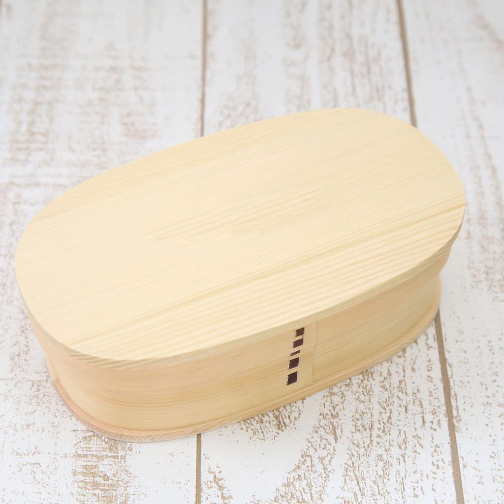 Magewappa Bento Single 570cc Box, Oval, Plain, Tier, White,