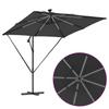 Cantilever Banana Sun Umbrella with LED Light Strips Anthracite 249 X 249 X 250 Cm