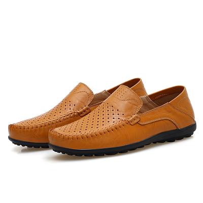 New Men Shoes Comfy Luxury Business Style Genuine Leather Mens Loafers Moccasins Italian Breathable Slip On Male Boat Shoes Plus