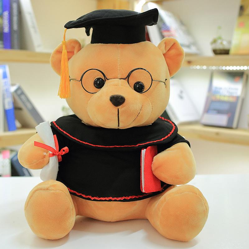 

18-35cm Cute Large Graduate Dr. Bear Plush Toy Stuffed Teddy Bear kawaii Toys for Funny Birthday Graduation Gift Home Decorate 18cm