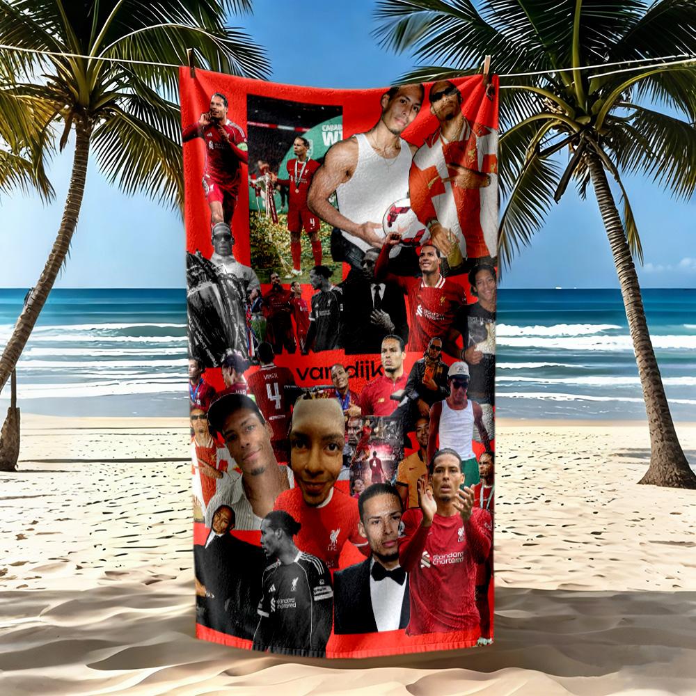Liverpool Futbol Kulübü Plaj Havlusu Süper Yumuşak Mikrofiber Hızlı Kuruyan Kumaş Rahat Hafif