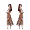 New Summer French Retro Dress Summer Thin Floral Imitation Ice Silk Big Pendulum Beach Long Skirt