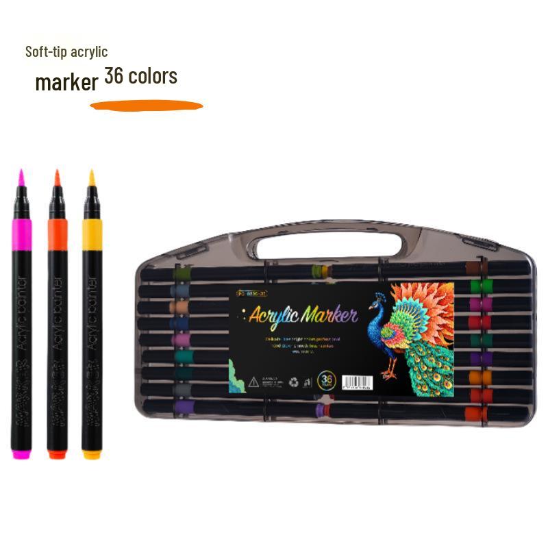 Little Black Box Soft Tip Acrylic Marker for Kids - Opaque, Overlappable, Watercolor Pen for DIY Art