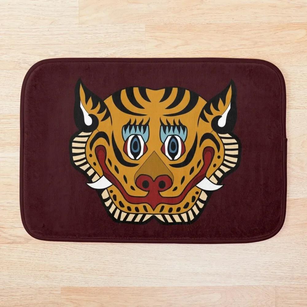 Tigerfell Grün Fußmatte Heimteppich Rutschfest Tierteppich Für Badezimmer Küche Flur Wohnzimmer Eingang Bodendekor Fußmatte