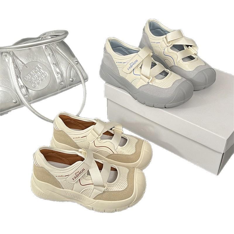 Yueyu summer breathable ugly cute big head shoes women's spring sports single shoes breathable versatile Velcro sports casual shoes