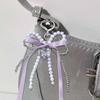 Lovely Ribbon Beads Bowknot Keychain Fashion Statement Key Holder Stylish Purse Embellishment for Various Occasion