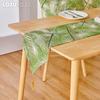 1PC LOZUJOJU Fresh and Natural Green Plant Printed Linen Fabric Soft Table Runner for Dining Table Kitchen Decor Home Decor