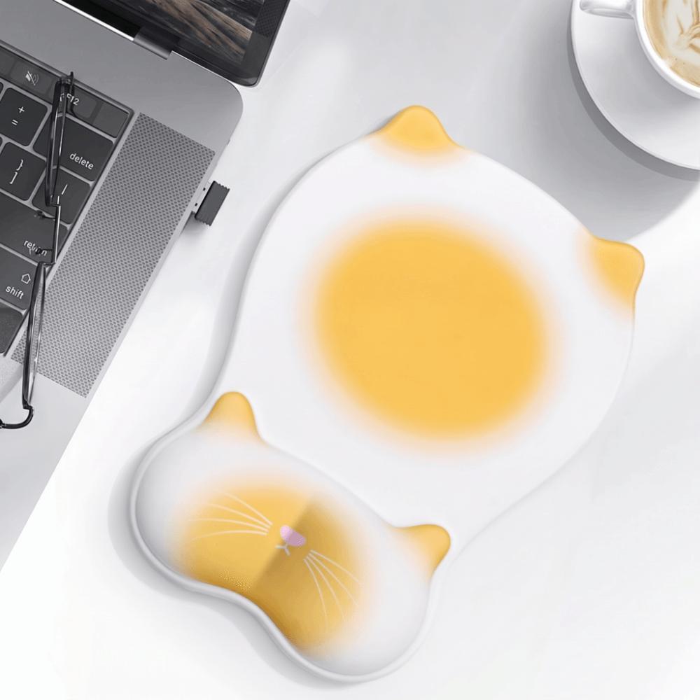 Cartoon Cat Mouse Mat Wrist Rest Non Slip Cat-shaped Mouse Pad Mouse Pad Wrist Rest Office