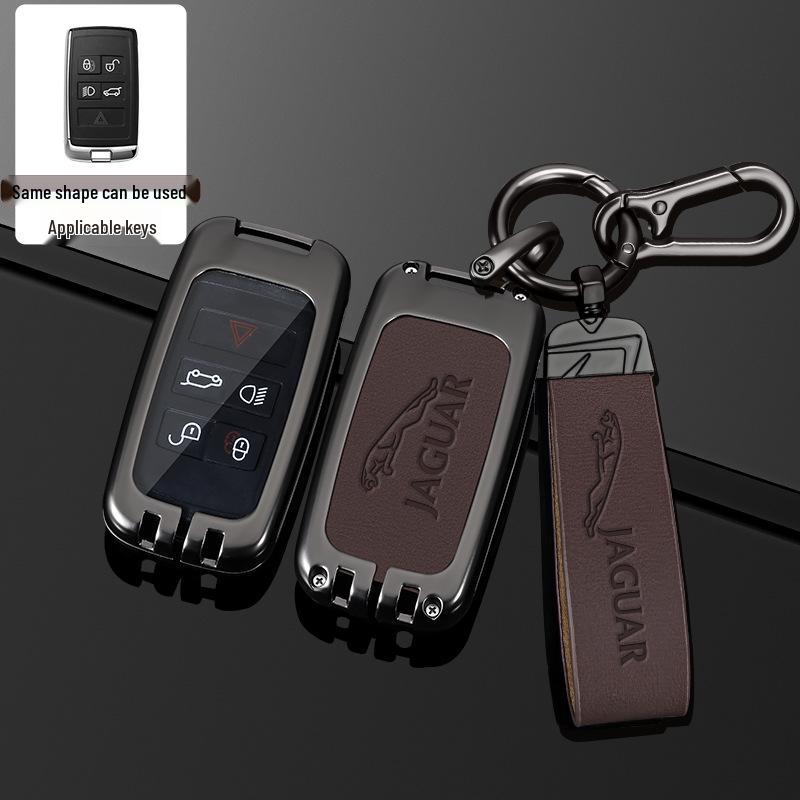Jaguar XFL/XEL/XJL/F-Pace/F-Type Key Case with Buckle - Premium Car Key Remote Holder
