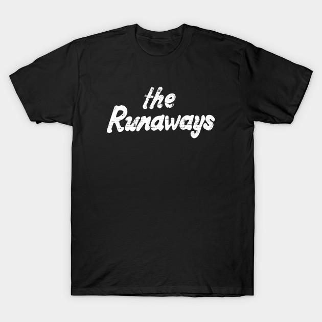 

Men Black Print T-shirt The Runaways Distressed White No-Cut Transfer Paper Print Cotton Tshirt 3XL