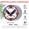 2D Flat, 1pc Blue, Red and White Eagle Garland Sign, Round Metal Aluminum Garland Sign, Patriotic Sign, 4th of July & Memrial Day Decorative