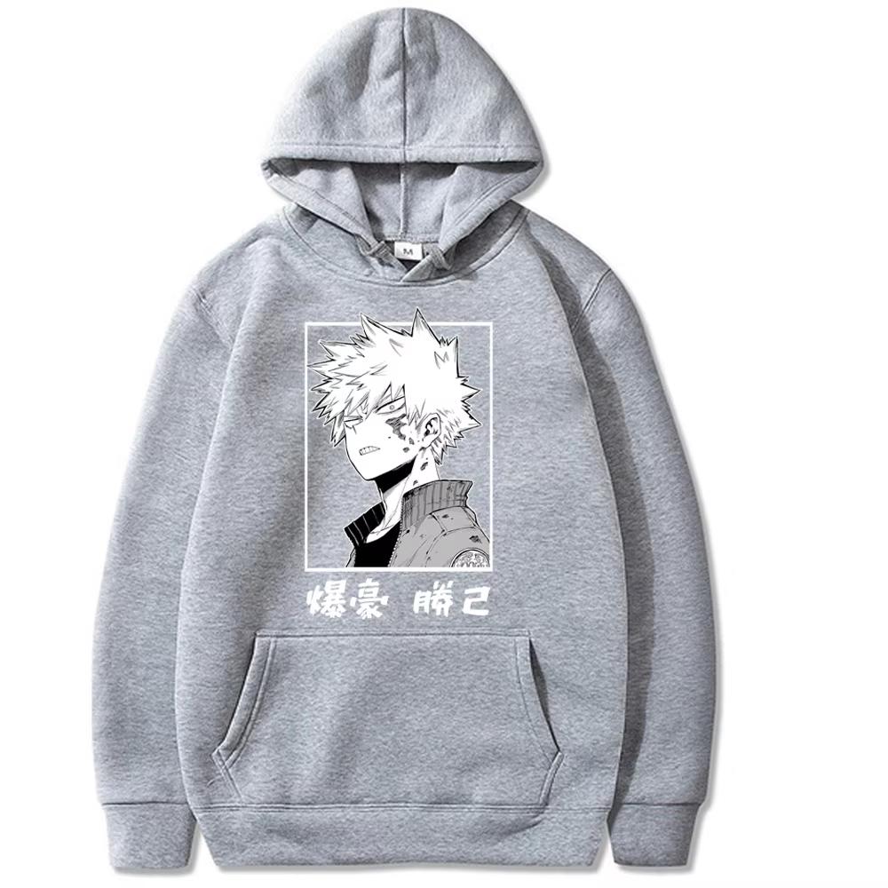 Unisex mikiny Harajuku My Hero Academia Japonské anime Bakugou Katsuki Pánská mikina s kapucí Streetwear Neformální mikiny s potiskem