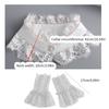 Women Faux Collar Eyelash Flower Lace Detachable Blouse Collar Necklace with False Sleeves Cuffs Set Clothing Accessory