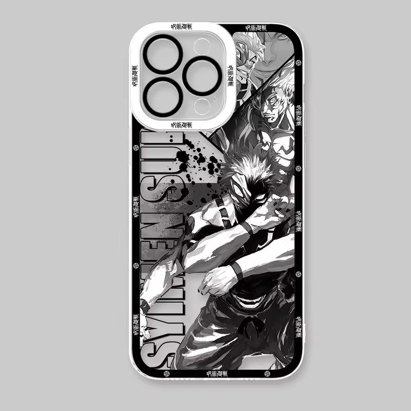 

Чехол для телефона Anime Jujutsu Kaisen для iPhone 16 Max 15 14 Plus 13 12 11 Pro XR XS X 8 7 SE 2020, прозрачная мягкая силиконовая задняя крышка For iPhone 14 Pro дубильная кора