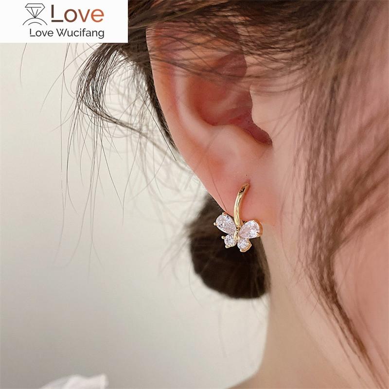 

Милые блестящие серьги-бабочки из циркония в корейском стиле для женщин, классические модные ювелирные изделия оптом