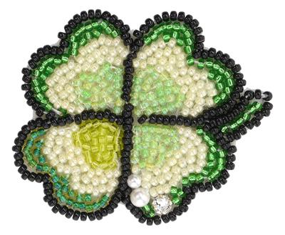 MIYUKI Beads Kit, Bead Embroidery Brooch Kit, Lucky Clover BFK-578