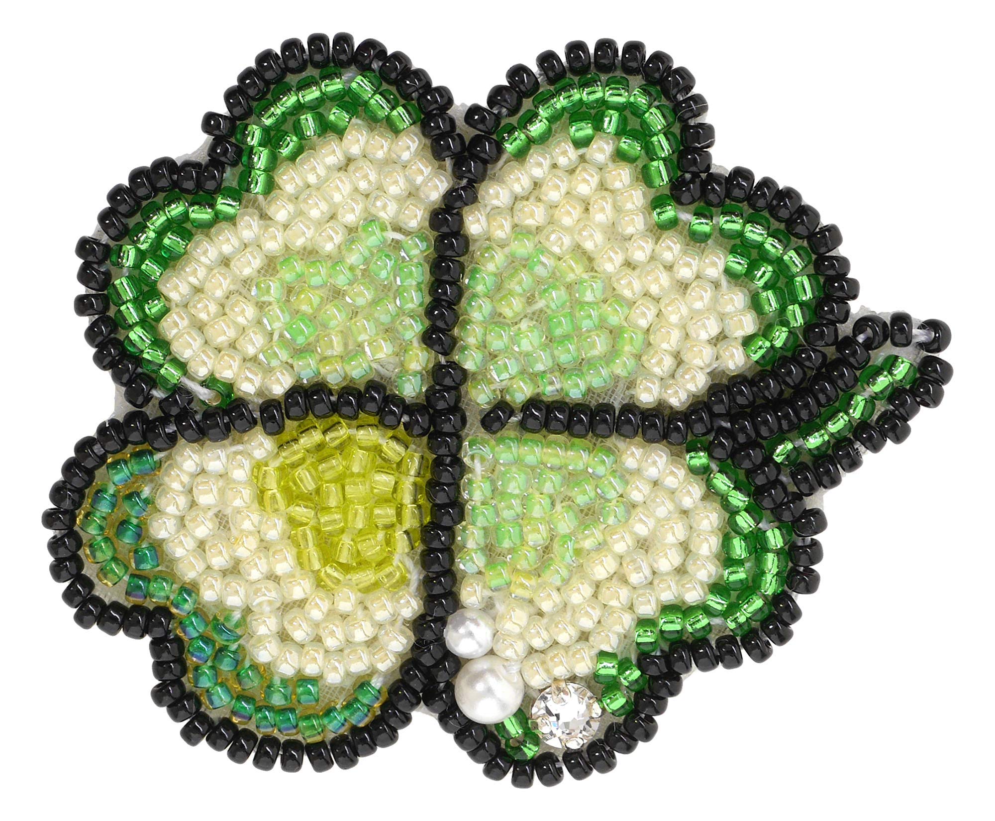 

MIYUKI Beads Kit, Bead Embroidery Brooch Kit, Lucky Clover BFK-578