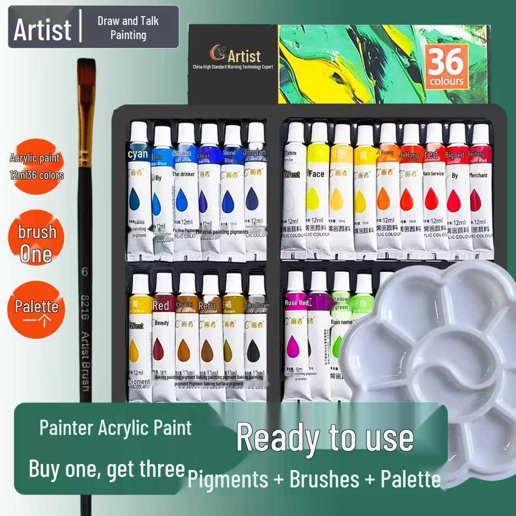 Acrylfarbenstift-Set: 5/12ml, Palette, für Kinder & Schüler, DIY Kunst
