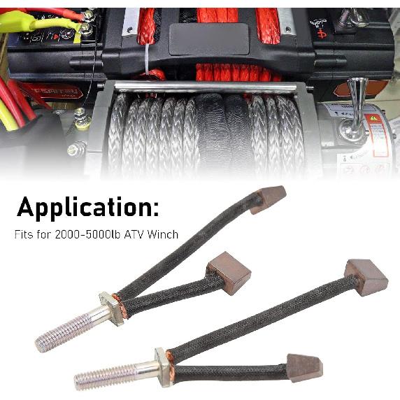 ATV Motor Carbon Brush Kit for 2000-5000lb Winches, Replacement Carbon Brushes Set, Improves Power Output and Winching Speed, Durable Winch
