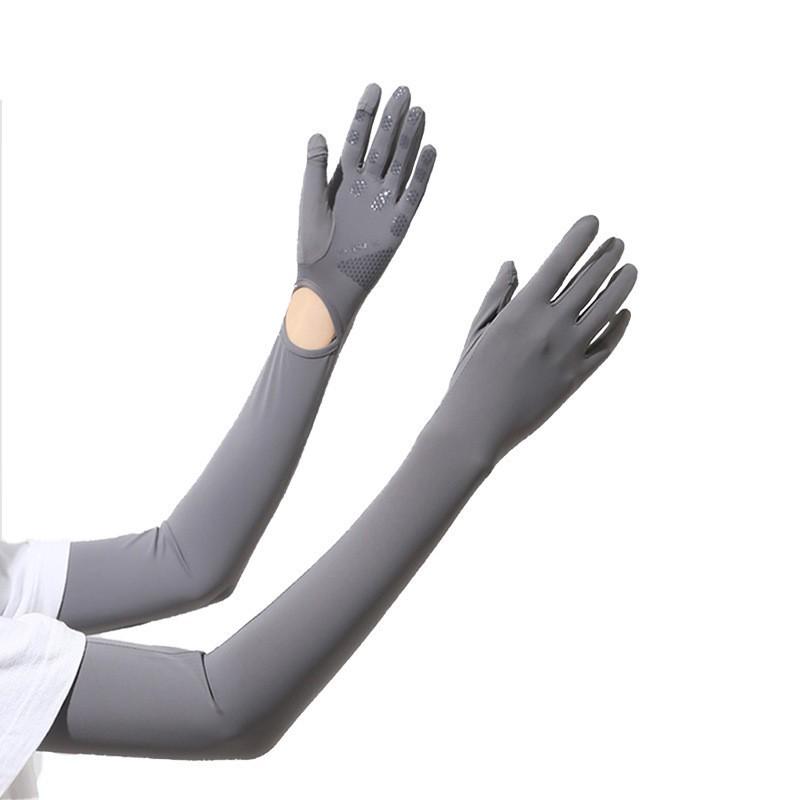 Ice Silk UV Protection Sleeves: Long Sleeve, Touchscreen-Ready for Outdoor Cycling & Driving.