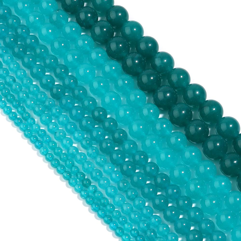Natural Chalcedony Stone Beads Multicolor Loose Spacer Jades Stone Bead for DIY Bracelet Necklace Jewelry Making Accessories