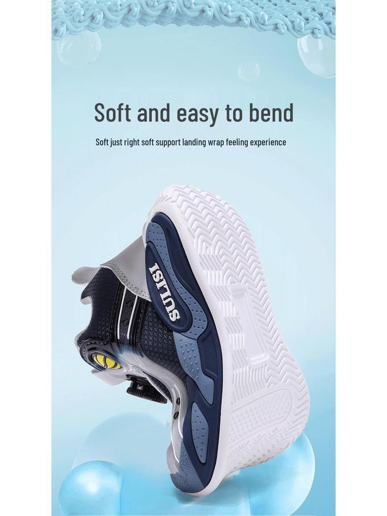 Boys' Winter 2025 Two-Layer Cotton Sports Shoes, Plus Velvet, Lightweight, Non-Slip, Waterproof, for Middle and Big Kids, Running and Basketball