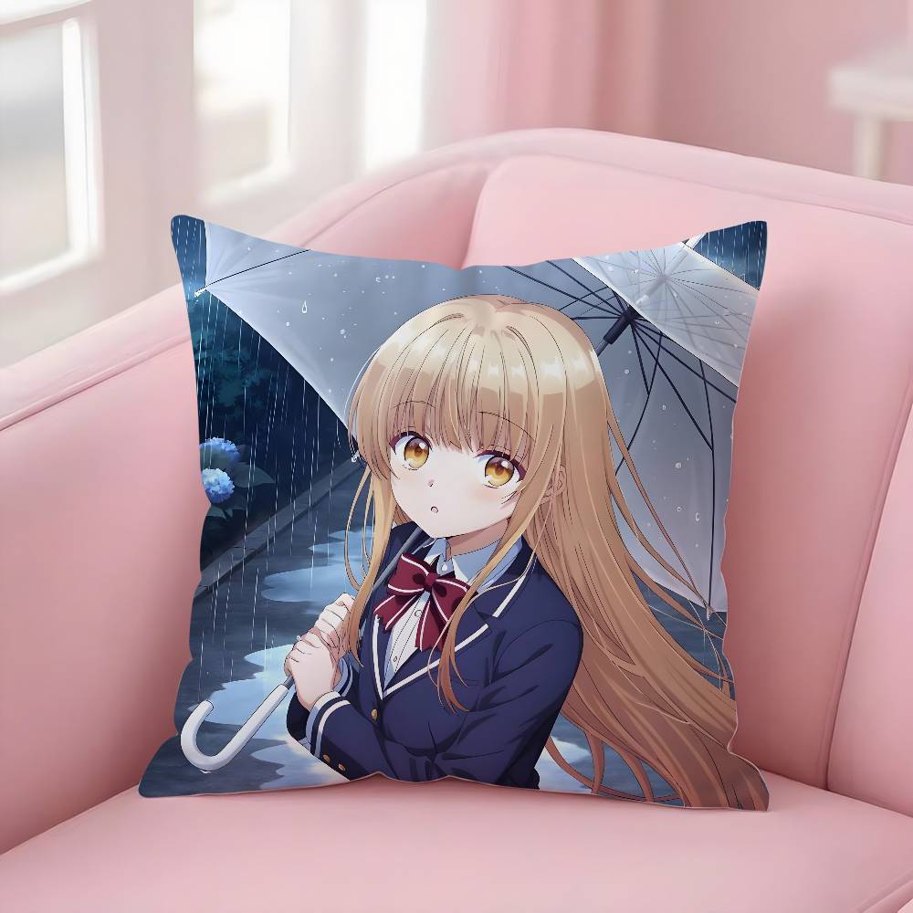 Anime M-My Next Door GirlS Pillow Case Soft Plush Fabric Double Sided Print Decorative Home Living Room Gift Cushion Cover