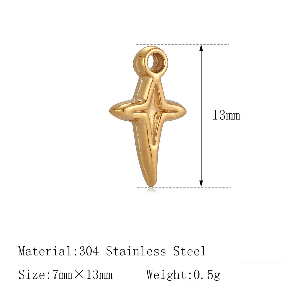 3Pcs Pet Dog Claw/Compass North Star/Sea Wave/Cat's Paw Charms Stainless Small Pendants for Necklace Bracelet DIY Jewelry Making