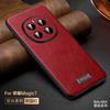 Luxury Cowhide Leather Phone Case for Huawei Honor Magic 8 Pro Magic 7 6 Pro Fine Hole Lens Protective Plain Color Back Cover