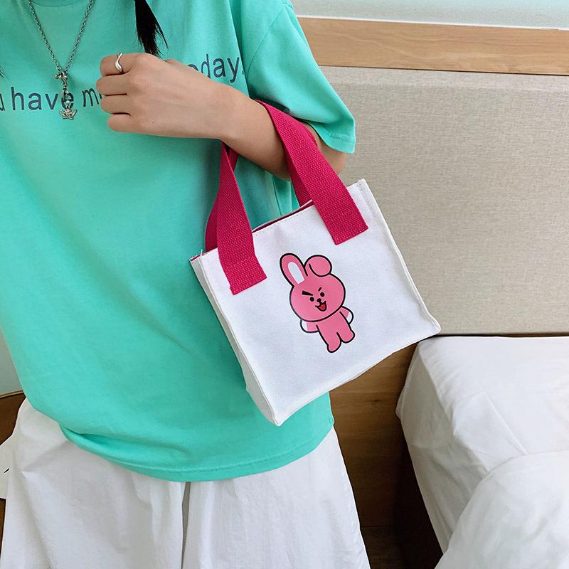 Damen Große Cartoon Canvas Tragetasche im Koreanischen Stil