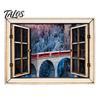 Nature View Fridge Magnet 1/6Pcs Fake Window Magnet, Wooden Natural Scenery Refrigerator Landscape Decor Magnets Magnetic Decoration for Kitchen
