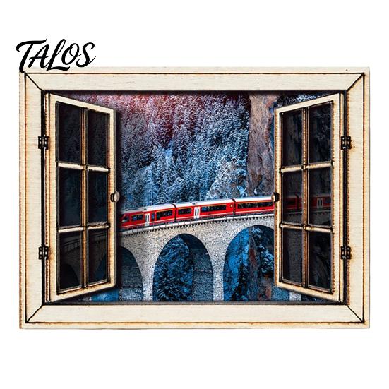 Nature View Fridge Magnet 1/6Pcs Fake Window Magnet, Wooden Natural Scenery Refrigerator Landscape Decor Magnets Magnetic Decoration for Kitchen