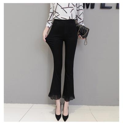 Koreanische mode streetwear sommer hohe taille frauen patchwork rüschen Capris hosen für frauen ausgestelltes hosen frau hosen