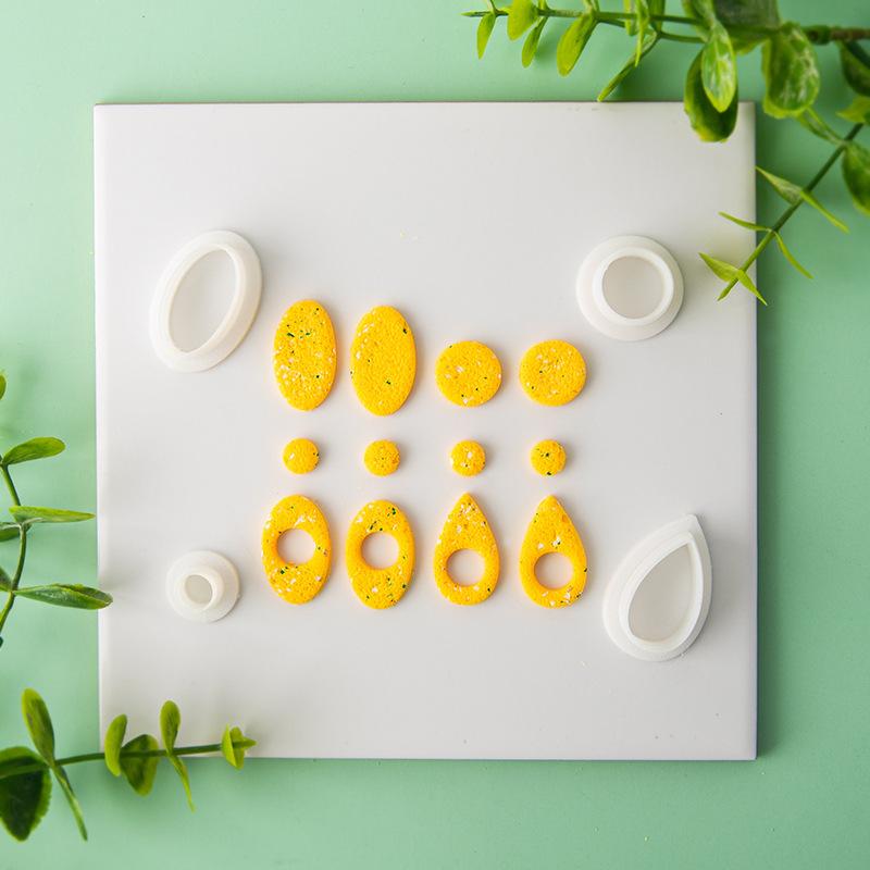 Polymer Clay Cutter Geometry Clay Embossed Molds for Earrings Jewellery Making DIY Soft Pottery Handmade Earrings Cutting Mold