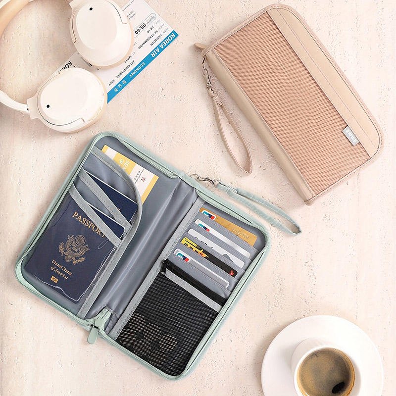 Large Capacity Portable Travel Boarding Passport Holder Wallet Multifunctional Document Organizer Credit Cards Case for Women Men