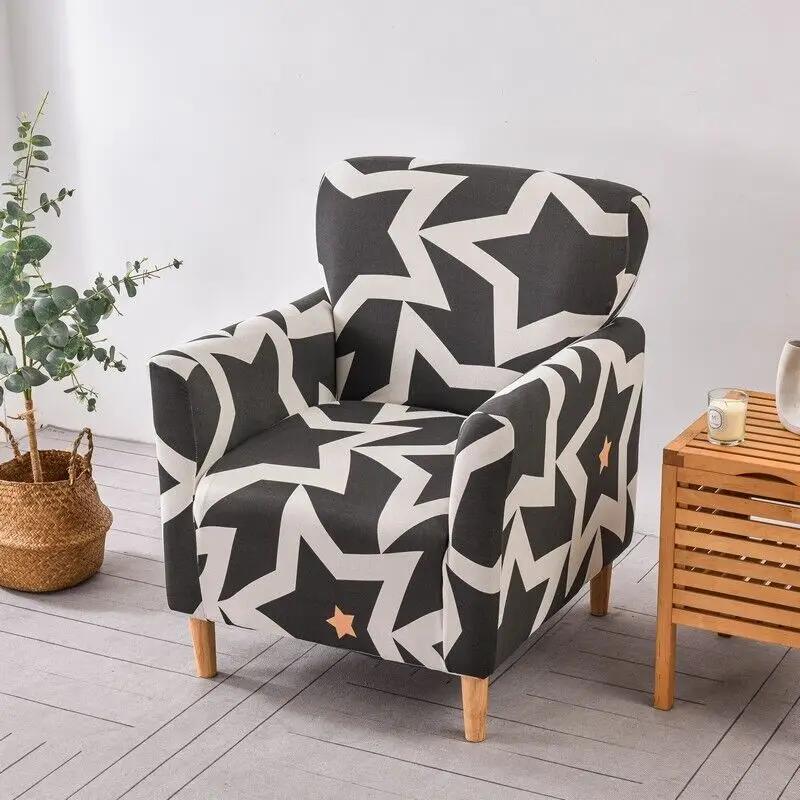 Floral Stretch Chair Cover Sofa Single Armchair Slipcover Highbackrest Protect Living Room Furniture Protector Home Decoration