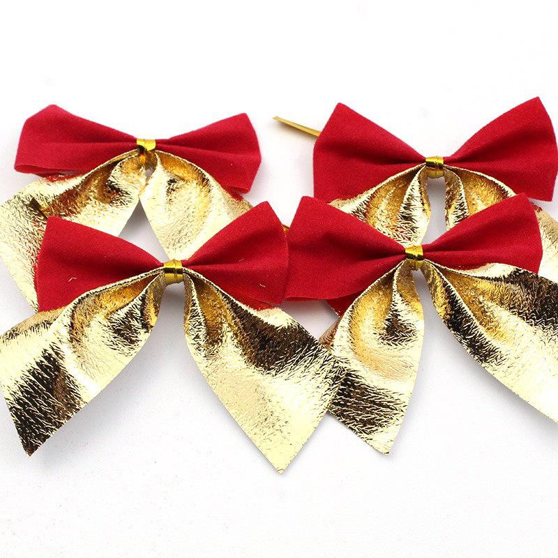 50Pcs Christmas Decor Christmas Tree Bow 5.5CM Red Velvet Bow Xmas Tree Ornaments Home New Year 2026 Home Decoration Mini Bows